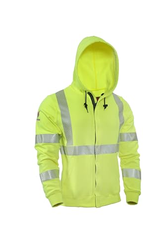 DRIFIRE FR Hi-Vis Class 3 Zip Hoodie, CAT 2 Flame Resistant, X-Large, SWSHEZC3-XL Yellow