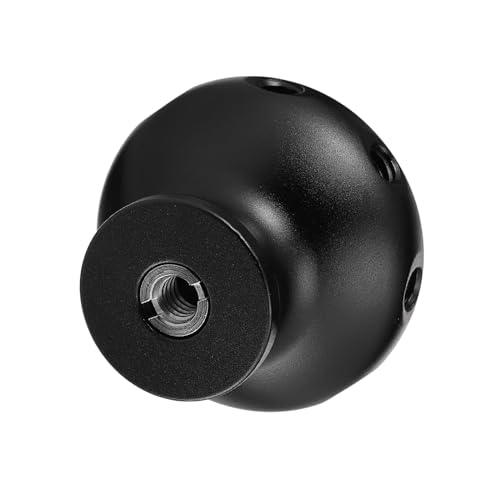 uxcell-Mic-Stand-Adapter-14-Female-Stand-Adapter-Round-Top-with-14-Thread-Holes-for-Camera-Tripod-Monitor-Holder-of-Aluminum-Alloy-Black