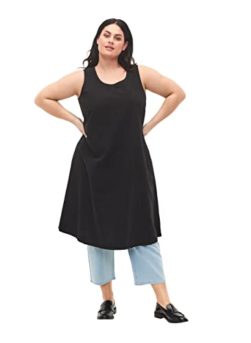 Zizzi Große Größen Damen Ärmelloses Baumwollkleid mit A-Linie Gr 46-48...