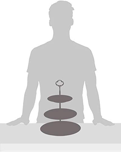 Jusalpha® Elegant Embossed 3-tier Ceramic Cake Stand- Cupcake Stand- Tea Party Pastry Serving Platter in Gift Box and a Free Sugar Tong (FL-Stand 03)