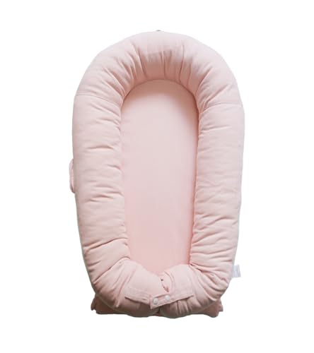 Image of Deluxe Infant Lounger, Baby Nest Cover for Baby Girls & Boys, Newborn Essentials for Baby 0-12 Months, 100% Cotton (Misty Rose)