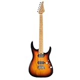 EART Guitars - Trémolo flotante de acero inoxidable con cuello de arce tostado, diez tonos, guitarras eléctricas de fusión