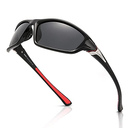 SKYWAY Cycling Sunglasses, Polarized Outdoor Sports Glasses UV400 protection for men women cycling driving fishing outdoor sports sun glasses, clear, light, comfortable (black&silver/black)