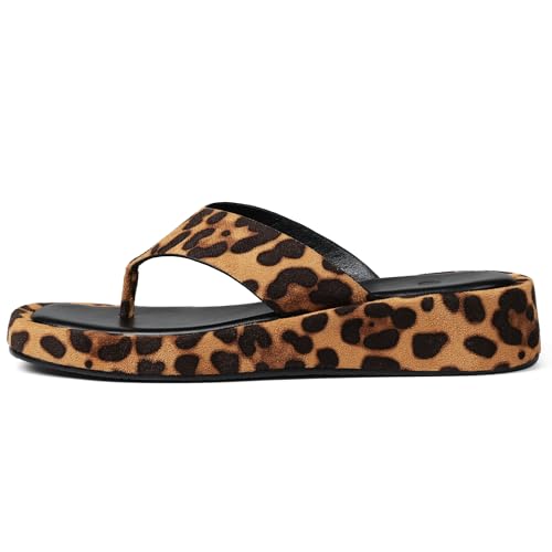 Image of CYNLLIO Slides for Women Slip on Flip Flops Sandals Casual Thongs Platform Wedges Sandals Summer Beach Shoes Comfy Walking Flats Shoes Outdoor Slippers