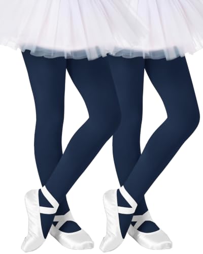 Image of Century Star 2 Pack Girls Soft Footed Ballet Toddler Tights | 90% nylon & 10% spandex for stretchy comfort. Suitable for school, playground, and cozy daily wear.