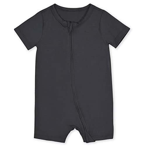 Image of Gerber Unisex Baby Buttery Soft Short Sleeve Romper with Viscose Made from Eucalyptus