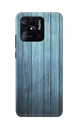 Image of Printed Hard Back Cover Case for Redmi 10 | Redmi 10 Power Back Cover (Wooden Blue) -702