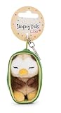 NICI 63170 Sleeping Pets brelok sowa w koszyczku, wierny pluszowy towarzysz do plecaka, torby, zawieszka na klucze dla małych i dużych, 8 cm, wielokolorowy