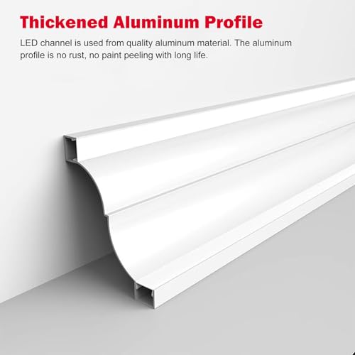 Moulure décorative plafond LED aluminium blanc éclairage indirect