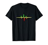 Reggae Herzschlag Puls Frequenz Musik Welle Farben T-shirt T-Shirt