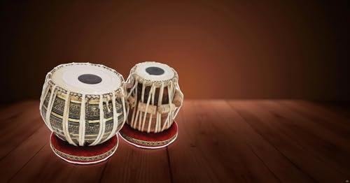Image of Sheesham Wood Tb-0092 Hand Made Brass Tabla Set Black Color Indian Musical Instrument Bayan Tabla, Dayan Tabla For Beginners & Students