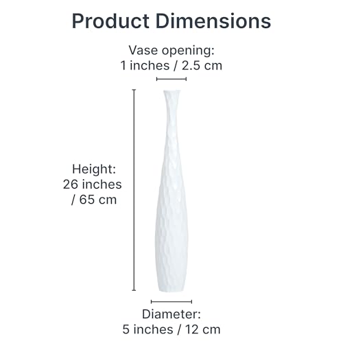Image of Leewadee Large Floor Vase 26 inches Mango Wood for Pampas Grass, Dried Flowers