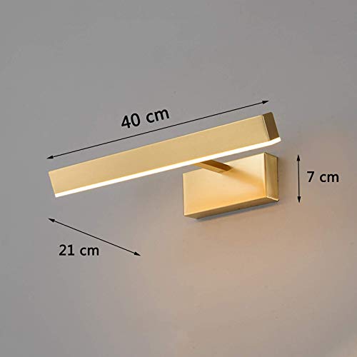 Lampe miroir LED laiton vintage 10W avec diffuseur acrylique 25cm