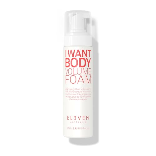 ELEVEN AUSTRALIA I Want Body Volume Foam - Lightweight Mousse for Hair Styling, For Women & Men, Adds Volume, Lift, & Texture, Ideal for Fine to Medium Hair Types - 6.8 fl oz