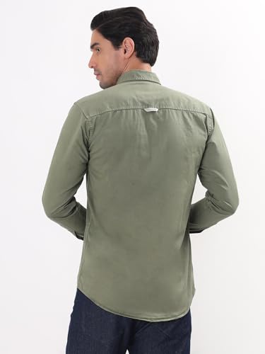 Image of Premium Men Plain Shirt Full Sleeve | Button Down Collar RFD Lightweight Fabric | Regular Fit Casual Wear Shirt with Double Pocket Design