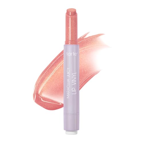 tarte maracuja juicy lip vinyl gloss – Hydrating & Volumizing Lipgloss Balm with Hyaluronic Acid, Vitamin E to Plump & Moisturize for Radiant, Fuller-Looking Lips, Vegan & Cruelty Free