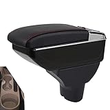 apoyabrazos hyundai i20 Material de alta calidad: fabricado con cuero PU de alto rendimiento y plástico ABS, resistente al desgaste y duradero