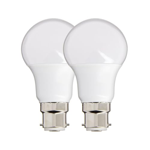 Lot de 2 Ampoules LED A60, culot B22, 10W cons. (60W eq.), lumière blanc neutre