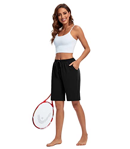 Asimoon Bermuda Shorts For Women Drawstring Yoga Shorts Casual Loose Comfy Wide Leg Athletic Workout Running Shorts With Pockets thumb #3