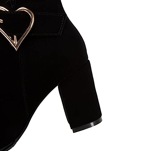 Block Heel Ankle Boots with Fashion High-Heeled for Women2