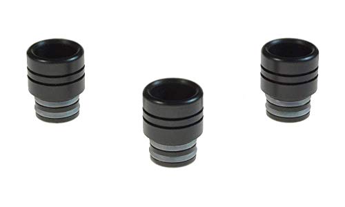 Armerah Stub 510 Drip Tip eCig Mouthpiece Short/Big POM Thermoplastic 3 Pack Black