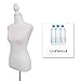 Female Dress Form Mannequin Torso Body with Adjustable Tripod Stand Dress Jewelry Display (White)