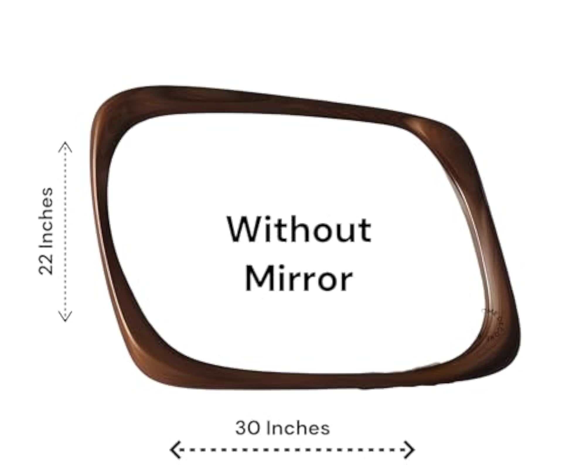 Modern Wall Mirror Frame, Brown Unique Frame, Rectangular Design