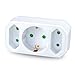 Produktbild benon Mehrfachstecker weiß - Steckdosen-Adapter mit Kindersicherung - Doppelstecker 3500W - 3Fach Multistecker - 2x Euro- und 1x Schuko - Mehrfachsteckdose