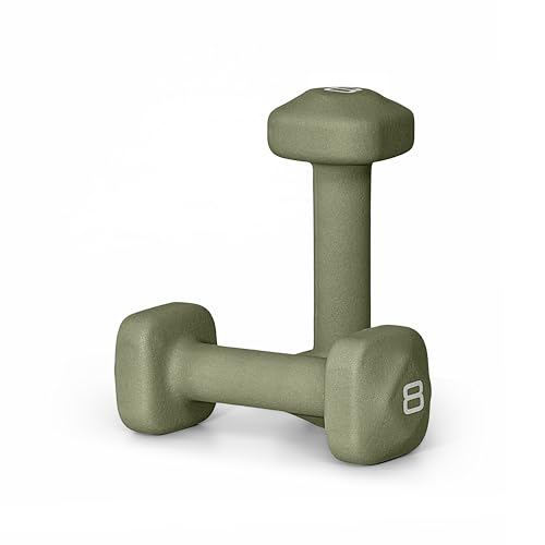 Tone Fitness 8 lb Neoprene Dumbbell Pair for Home Workouts – Non-Slip Design - Green