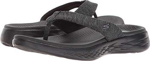 Skechers womens On-the-go 600 - Preferred Flip Flop, Black, 7 US