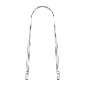 U-vormige tongschraper Tongreinigingsborstel Tongborstel Roestvrij staal Tongschraper Tongcoatingreiniger (zilver)