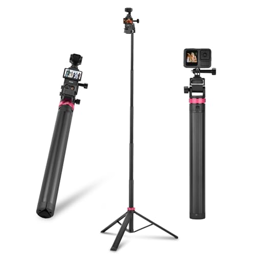 80in Pocket 3 4 4P Selfie Stick Tripod for GoPro Action Camera, Extendable Stand Vlog Mount for DJI Osmo Pocket 3 4 4P Action 6 5 Pro 4 3 for Xtra Muse for Insta360 X6 X5 X4 for AKASO DSLR Accessories by BRDRC - Used condition - US$24.14
