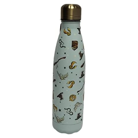 Divas World Harry Potter Water Bottle Stainless Steel Insulated Metal Flask Drinking Bottles 500ml (1x Pale Blue Bottle) Cover