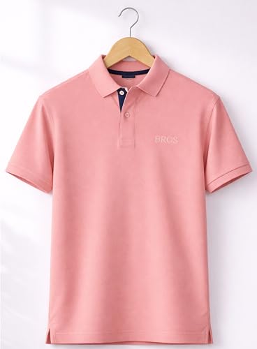 Image of 3BROS Men's Cotton Blend Half Sleeve Regular fit Comfortable Polo Neck T-Shirt (Pack of 1)