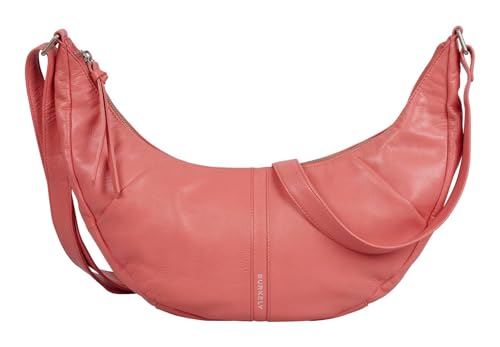 Sac à épaule bandoulière Nalan Crossbody Bag cuir rond corail femme