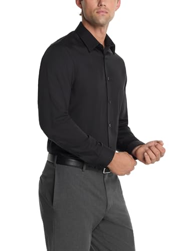 Chemise homme Calvin Klein noire ajustée à chevrons pour vos soirées chic