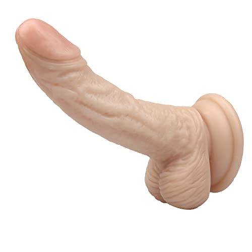 Viboators Toys for Wemon Dilbo for Women Flexible 6.1 Inch Realistic Classic Silicone Wand with Strong Suction Cup for Hands-Free Play QWE18C7