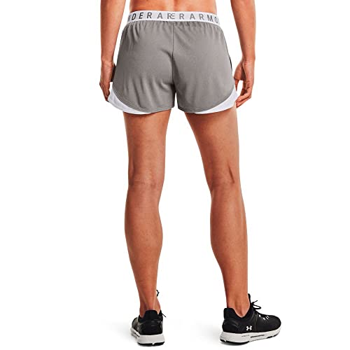 Under Armour Short feminino Play Up 3.0, cinza mesclado (025)/branco, 1X