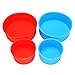 Ksrnsne 4 Piezas Moldes de Silicona para Tartas, Juego Redondo de Latas, Molde para Pastel Redondo Rojo y Azul Juego de Bandeja para Hornear Molde Antiadherente para Hornear