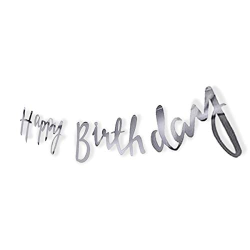 Rozi Decoration Happy Birthday Banner Silver Foil Letter Garland for Party Decorations – Elegant Hanging Banner for Boys, Girls, Adults & Kids – Reusable Metallic Birthday Décor-image-45