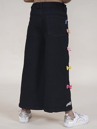 Image of KiddoPanti Girls Multiple Small Bow Detailed Jeans