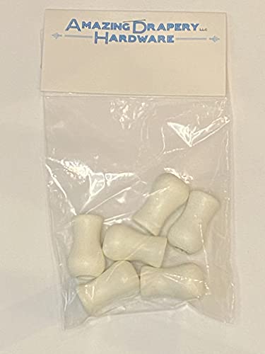 image for Amazing Drapery Hardware 6 Qty:White Wood Cord Tassel for Wood Blind o