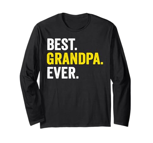 Best Grandpa Ever Grandfather Día del Padre Vintage Cool Retro Manga Larga
