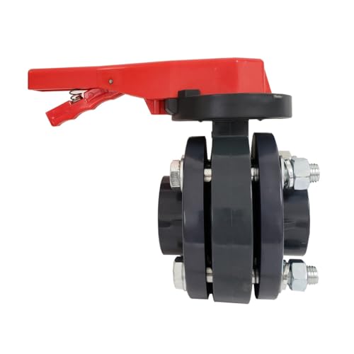 ERA Sch 80 PVC 3-Inch Butterfly Valve Kit – Lever Type Shut-Off Valve with Flanges, Short Pipe & Zinc-Plated Hardware – EPDM Seal, Stainless Stem – Complete Assembly for Flow Systems
