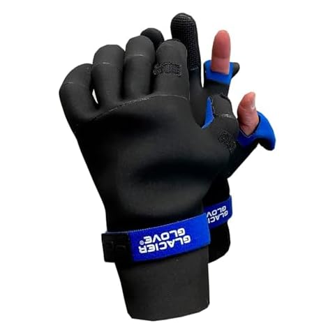 Glacier Glove Unisex Pro Angler Waterproof Flexible Fleece Lined Resistant Neoprene Touchscreen Slit Finger Winter Fishing Hunting Outdoor Protective Glove, Large Cover
