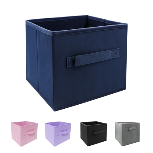 EBIGIC Pequeños contenedores de almacenamiento, organizador de almacenamiento de tela plegable de 9 x 7.5 x 7.5 pulgadas, mini caja de almacenamiento, apto para armario, sala de estar, estantería,