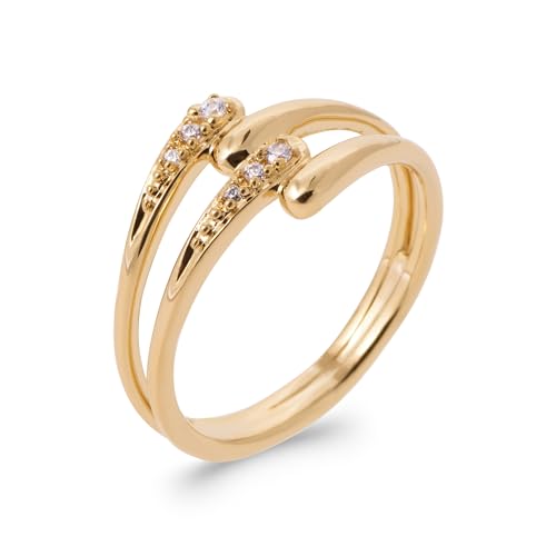 Bague plaqué or 18k oxydes de zirconium cadeau idéal de Saint Valentin pour femme