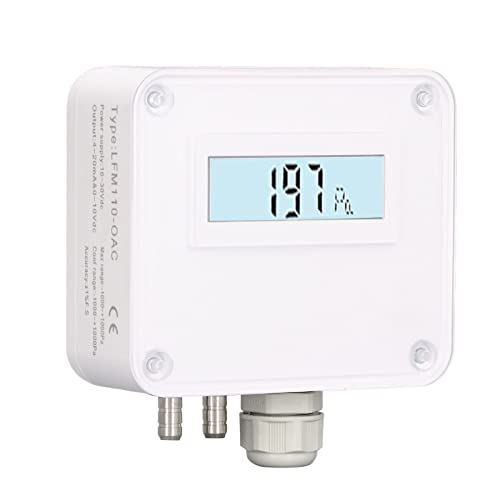 Eujgoov Differential Pressure Transmitter Air Pressure Sensor Intelligent Digital Display Air Pressure Monitor Sensor