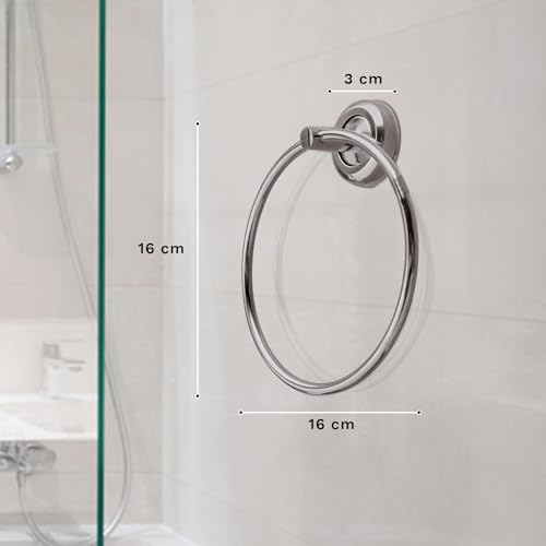 BonKaso FL-02 Stainless Steel Towel Ring for Bathroom/Wash Basin/Napkin-Towel Hanger (Chrome Finish)