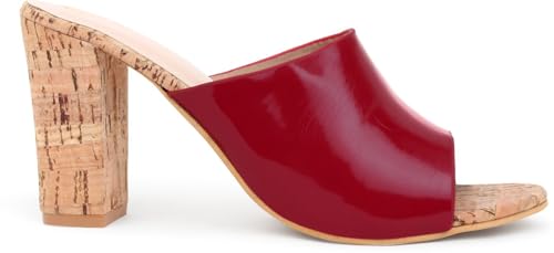 Image of Action Patent Leather Sandals| Pattern| Transparent Block Heel| Ankle Strap Black